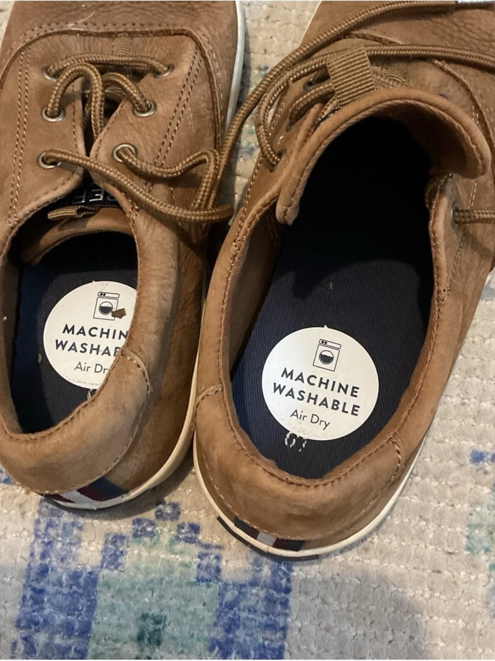Sperry Brown Leather Kids Sneakers with White Sole